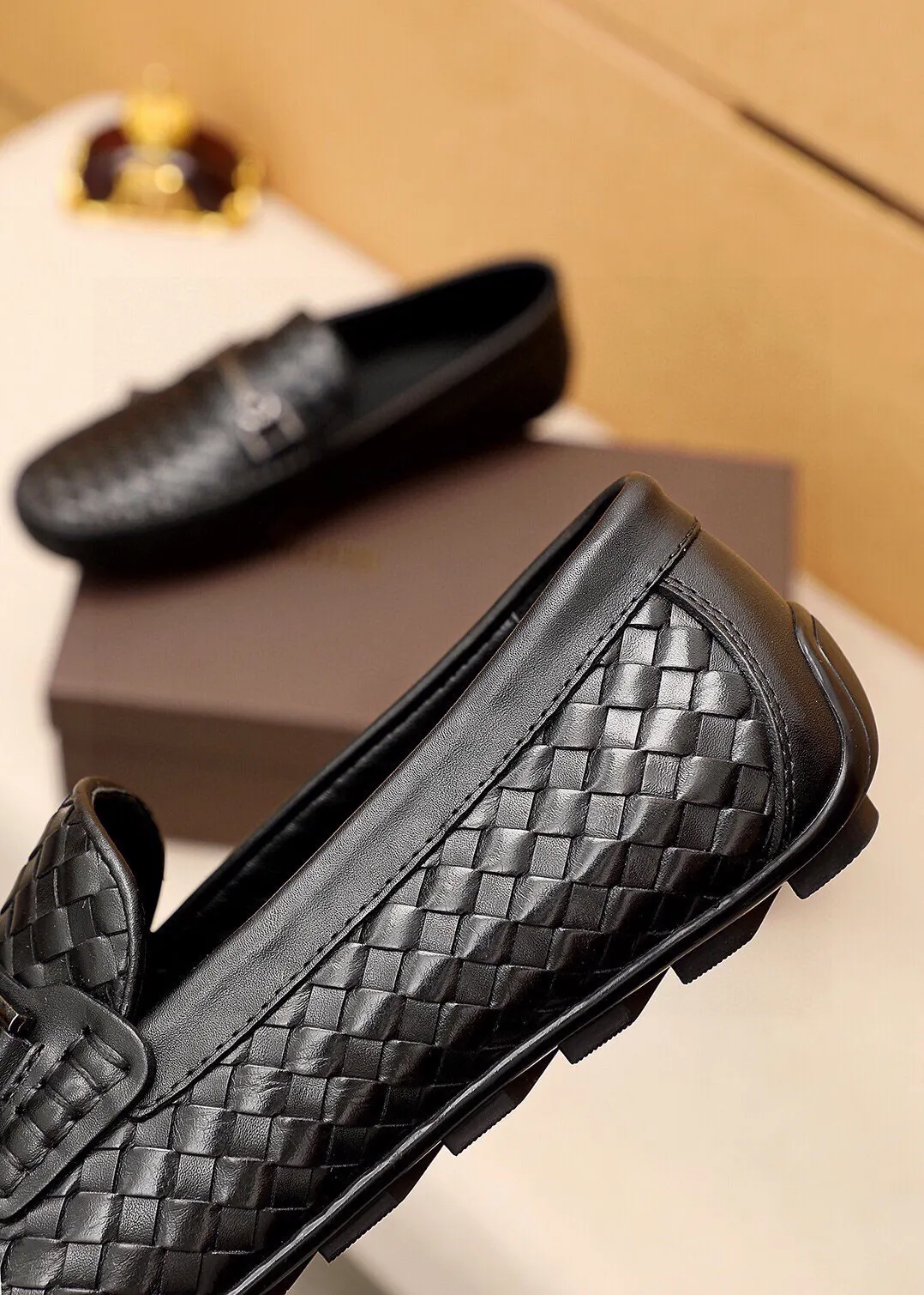 Men's men's shoes 💰500 💐 BV men's slip-on shoes® [BOTTEGA VENETA] official website counter new model, one-to-one mold opening ⚠Italian calfskin purely hand-woven ➕cow 🐂 leather lining. Driving slip-ons, available at counters, sizes 38～44 (45🉑️customized)